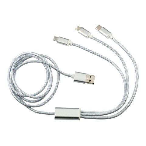 Realm 3-in-1 Long Charging Cable Standard | Silver | No Imprint | not available | not available
