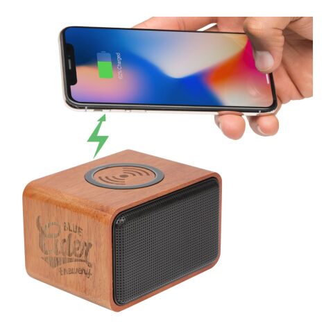 Wood Bluetooth Speaker with Wireless Charging Pad