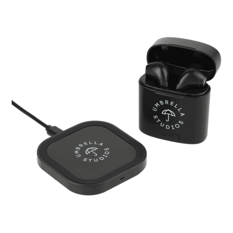 Oros TWS Auto Pair Earbuds &amp; Wireless Charging Pad Standard | Black | No Imprint | not available | not available
