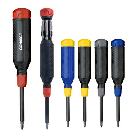 MegaPro 14-In-1 Multi-Bit Screwdriver Blue | Pad Print | Side1 | 0.50 Inches × 3.00 Inches