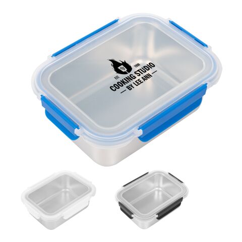 Microwavable Stainless Steel Food Container Silver with Blue | No Imprint | not available | not available