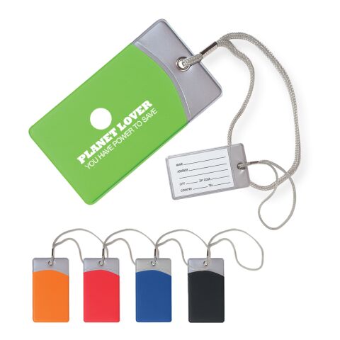 Mod Luggage Tag Silver with Blue | No Imprint | not available | not available