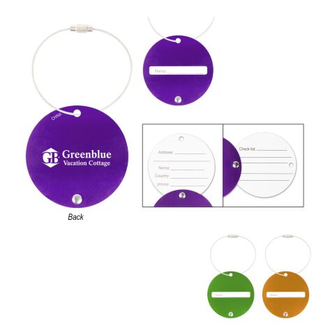 Jet Setter Aluminum Luggage Tag Orange | No Imprint