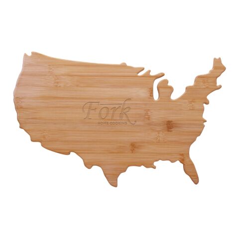 USA Shape Bamboo Cutting Board Beige | No Imprint