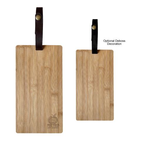 Bamboo Cutting Board With Leatherette Strap No Imprint