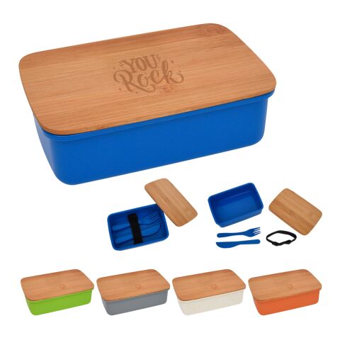 Wheat Lunch Set With Bamboo Lid Lime | No Imprint