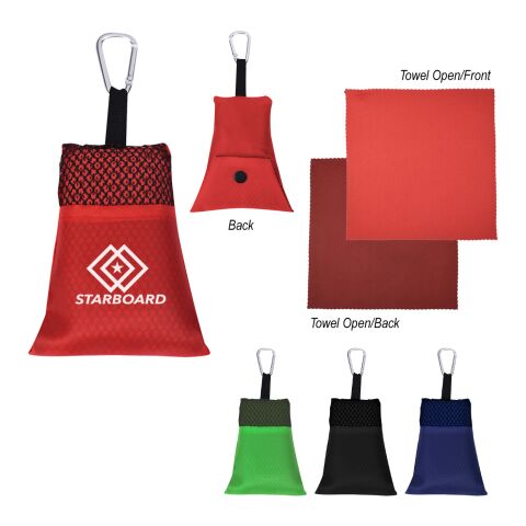 Cooling Towel In Pouch Red | No Imprint