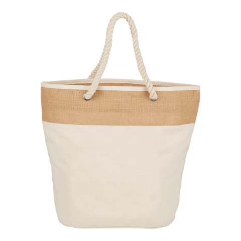 Jute Accent 12oz Cotton Canvas Rope Tote Standard | Natural | No Imprint | not available | not available