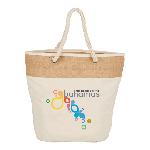 Jute Accent 12oz Cotton Canvas Rope Tote Natural | No Imprint | not available | not available