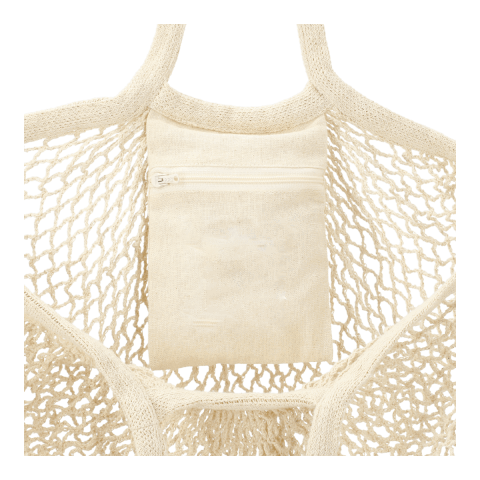 Riviera Cotton Mesh Market Bag w/Zippered Pouch Standard | Natural | No Imprint | not available | not available