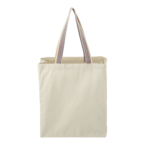 Rainbow Recycled 8oz Cotton Grocery Tote Standard | Natural | No Imprint | not available | not available