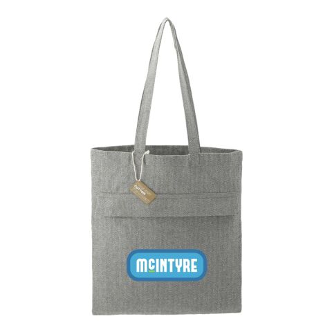 Recycled Cotton Herringbone Tote w/Zip Pocket Standard | Dark Gray | No Imprint | not available | not available