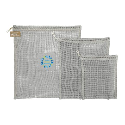 Recycled Cotton Mesh Cinch Pouch Set Gray | No Imprint | not available | not available