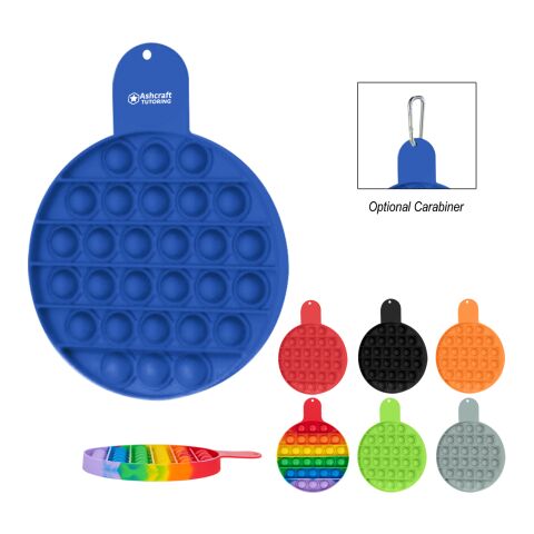 Push Pop Circle Stress Reliever Game Rainbow | SILK SCREEN | Front | 0.88 Inches × 0.25 Inches