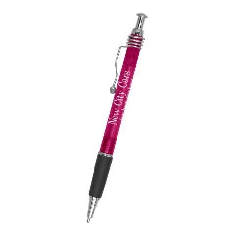 Wired Pen Translucent Fuchsia | 1-color Screen Print | Barrel | 1.75 Inches × 0.50 Inches