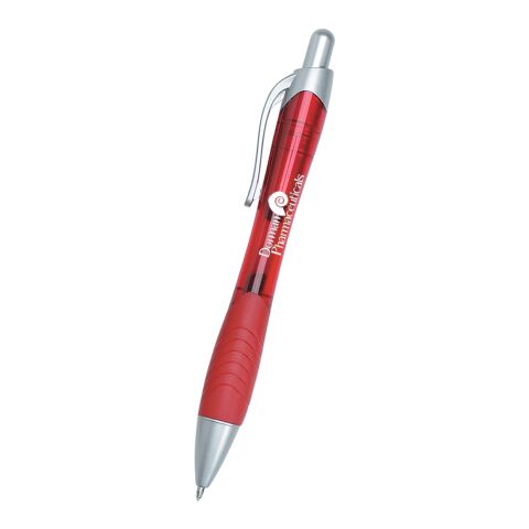 Rio Gel Pen With Contoured Rubber Grip Transparent-Red | No Imprint | not available | not available