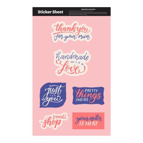 Sticket Sheet 11.5&quot; x 7&quot; Custom Shapes White | No Imprint | not available | not available