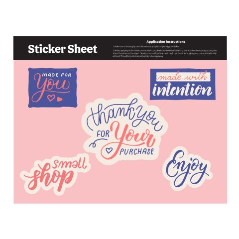 Ultra Removable Sticker Sheet 11.5" x 7" Custom Shapes 
