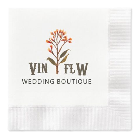 Full Color 3 Ply Premium Coined Beverage Napkins White | No Imprint | not available | not available