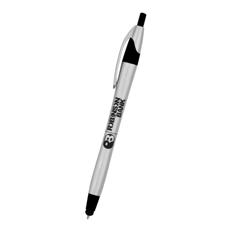 Dart Pen With Stylus Standard | Metallic Silver with Black | No Imprint | not available | not available