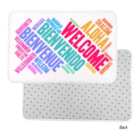 Small Entryway Floor Mat White | Sublimation | Front | 23.65 Inches × 15.75 Inches