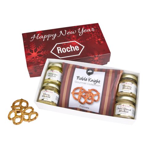 Gourmet Mustard Set With Pretzels In Gift Box