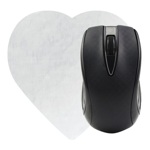 Heart Shaped Computer Mouse Pad - Dye Sublimated White | No Imprint | not available | not available