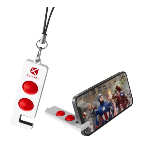 Fidget Pop Keychain Stand White-Red | No Imprint | not available | not available