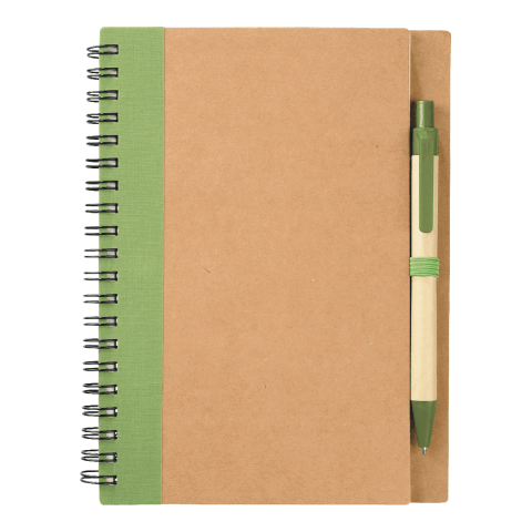5&quot; x 7&quot; Eco Spiral Notebook with Pen Standard | Green | No Imprint | not available | not available