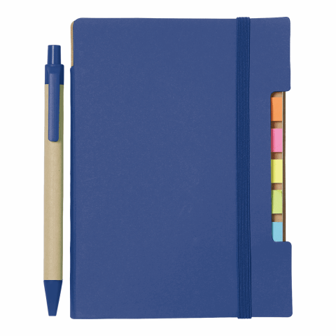 4&quot;x 6&quot; Recycled Sticky Notebook with Pen Blue | No Imprint | not available | not available