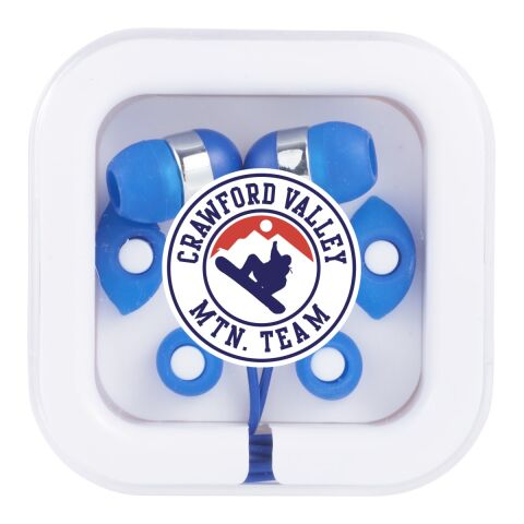 Color Pop Earbuds w/ Microphone Transparent-Royal Blue | No Imprint | not available | not available