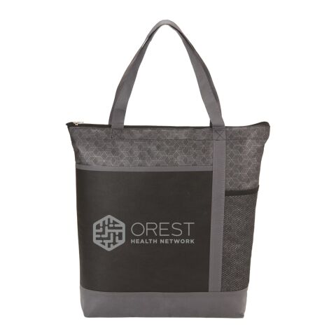 Chrome Non-Woven Zipper Convention Tote Standard | Black | No Imprint | not available | not available