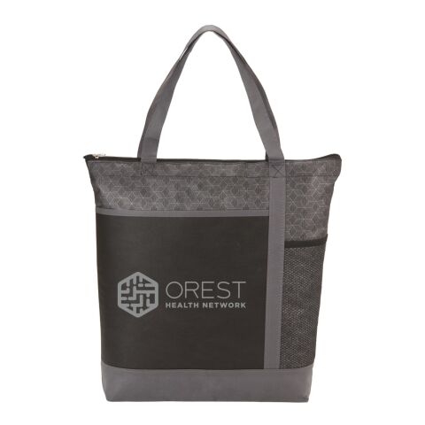 Chrome Non-Woven Zipper Convention Tote Black | No Imprint | not available | not available