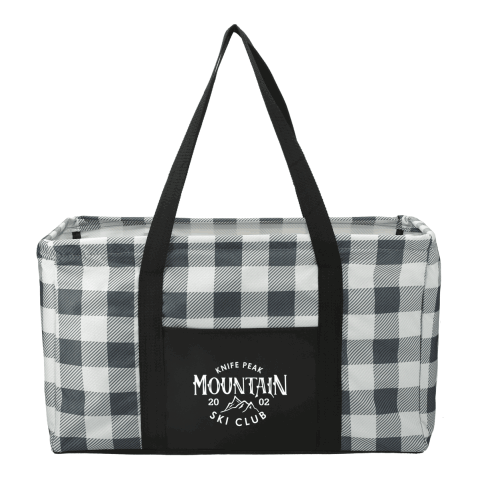 Buffalo Plaid Utility Tote Standard | White-Black | No Imprint | not available | not available