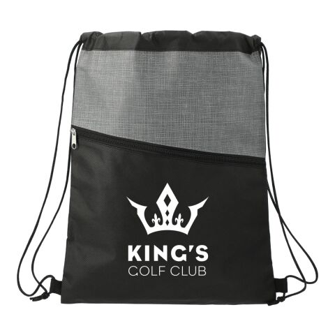 Cross Weave Zippered Drawstring Bag Gray | No Imprint | not available | not available