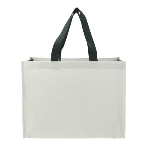 RPET Laminated Matte Shopper Tote Standard | Natural-Forest Green | No Imprint | not available | not available