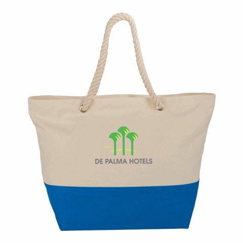 Zippered 12oz Cotton Canvas Rope Tote
