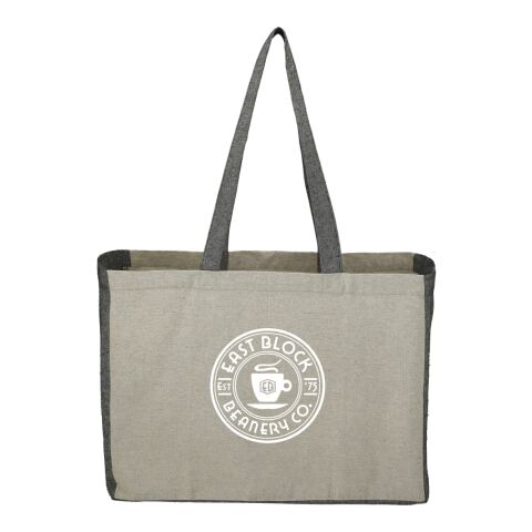 Recycled Cotton Contrast Side Shopper Tote Standard | Natural-Black | No Imprint | not available | not available