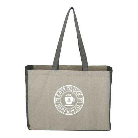 Recycled Cotton Contrast Side Shopper Tote Standard | Natural-Black | No Imprint | not available | not available