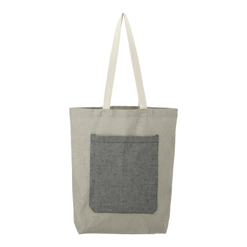 Recycled Cotton Pocket Tote Natural-Black | No Imprint | not available | not available