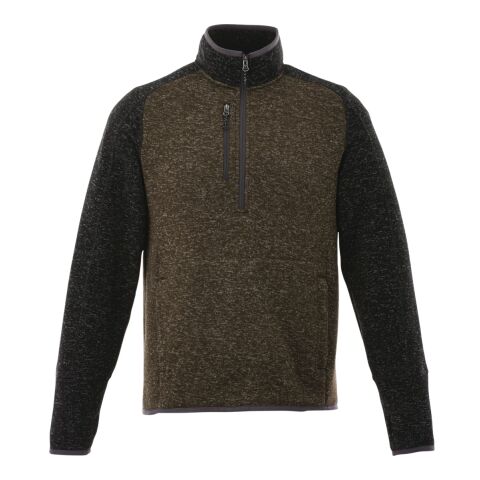 Men’s  VORLAGE Half Zip Knit Jacket Standard | Loden Heather-Black Smoke Heather | L | No Imprint | not available | not available