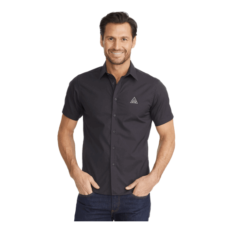 Classic Coufran Short Sleeve Shirt - Men&#039;s Standard | Black | S | Embroidery | IMPACT, BACK, Horizontal, - Centered on Back across shoulders below panel | 8.00 Inches × 8.00 Inches