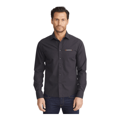 Black Stone Wrinkle-Free Long Slv Shirt Slim-Men&#039;s Standard | Black | L | Embroidery | SLEEVE, Horizontal, - Centered on Left sleeve Bicep | 3.00 Inches × 1.75 Inches