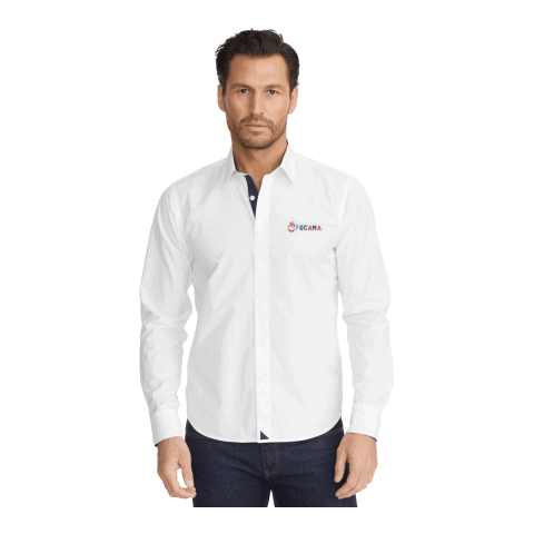 Las Cases Special Wrinkle-Free Long Sleeve Shirt - Men&#039;s Standard | White | M | Embroidery | COLLAR,Horizontal - Centered on Back of collar | 3.00 Inches × 1.00 Inches