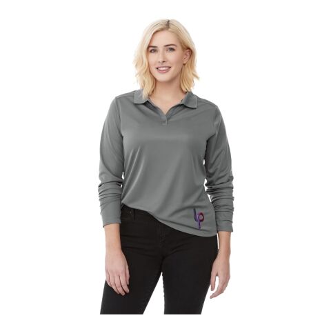 Women&#039;s Mori Long Sleeve Polo Standard | Steel Grey | XL | No Imprint | not available | not available