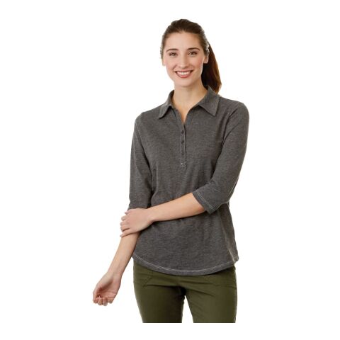 Women's TIPTON Three Qtr Slv Polo Standard | Heather Grey | M | No Imprint | not available | not available