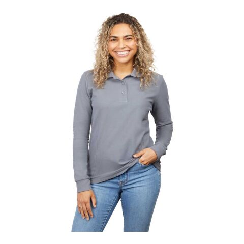 PALO Long Sleeve 100% Cotton Pique Polo - Women&#039;s Standard | Steel Grey | XS | No Imprint | not available | not available