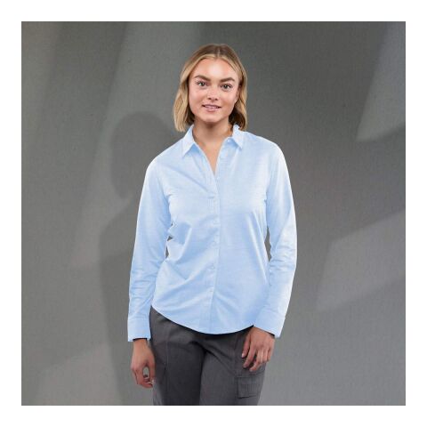 TATRA Eco Long Sleeve Knit Button Up Shirt-Women&#039;s Standard | Light Blue | 2XL | No Imprint | not available | not available