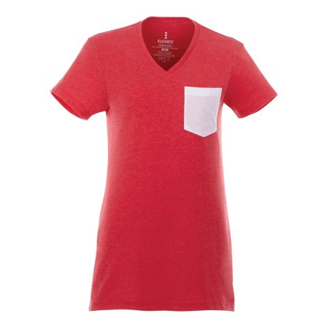 Women&#039;s MONROE Short Sleeve Pocket Tee Standard | Team Red Heather-White | L | No Imprint | not available | not available