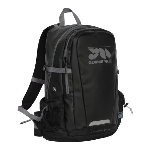 Deluge Waterproof Backpack Black | Silk Screen | Front | 8.00 Inches × 5.00 Inches